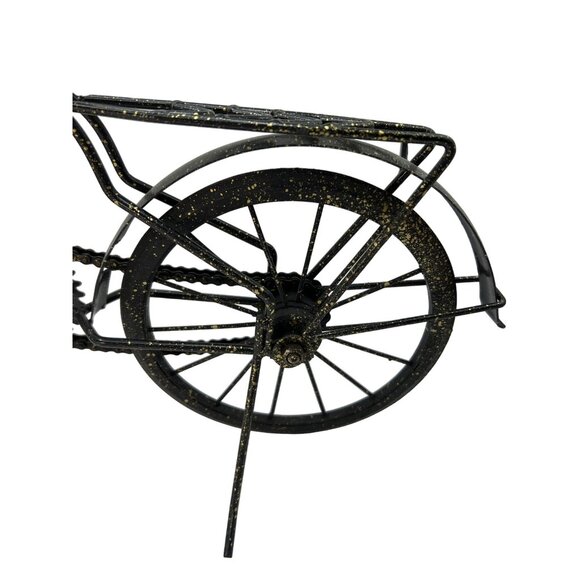 Vtg Metal & Wood Bicycle Home Decor, Wheels & Chain Turn - Picture 6 of 13